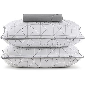 Jogo de Cama Lynel Urban Malha 3 Peças Queen Cinza
