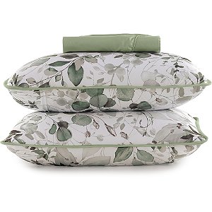 Jogo de Cama Lynel Lyana Malha 3 Peças Queen Verde