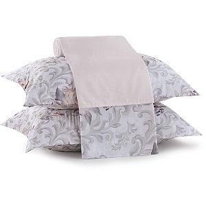 Jogo de Cama Lynel Aquarelle Sofistic 4 Peças Casal Rosa