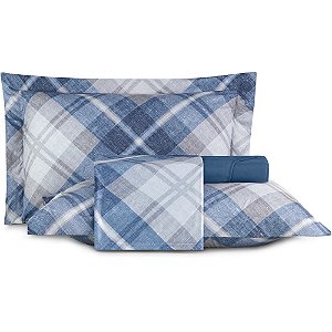 Jogo de Cama Lynel Glasgow Sofistic 4 Peças Casal Azul