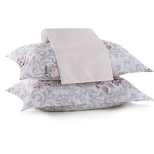 Jogo de Cama Lynel Aquarelle Sofistic 3 Peças Casal Rosa