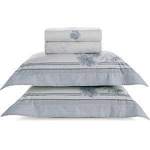 Jogo de Cama Karsten Mavie 200 Fios 4 Peças King Azul