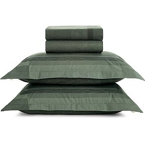 Jogo de Cama Karsten Icaro 200 Fios 4 Peças Queen Verde