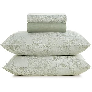 Jogo de Cama Karsten Rebeca 160 Fios 4 Peças King Verde