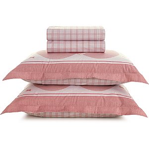 Jogo de Cama Karsten Ameli 200 Fios 4 Peças Casal Rosa