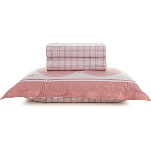 Jogo de Cama Karsten Ameli 200 Fios 3 Peças Solteiro Rosa