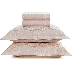 Jogo de Cama Karsten Encantada 200 Fios 4 Peças Casal Rosa