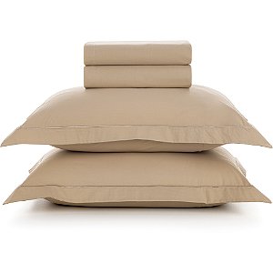 Jogo de Cama Karsten Deliz 200 Fios 4 Peças Queen Bege Creme