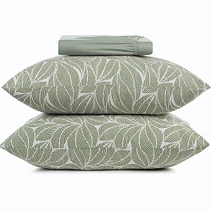 Jogo de Cama Altenburg Tahaa Malha 3 Peças Casal Verde