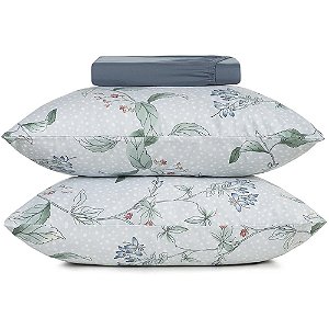 Jogo de Cama Altenburg Florescer Ta 3 Peças King Azul