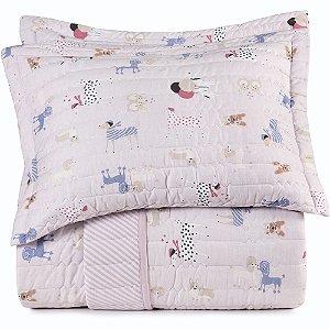 Jogo de Colcha Altenburg Pet Chic Malha 3 Peças Casal rosa