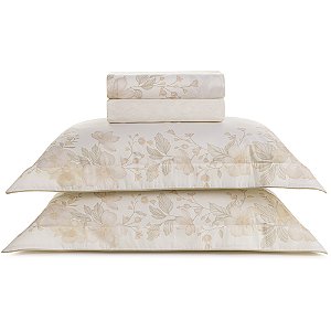 Jogo de Cama Karsten Mariah 300 Fios 4 Peças King Bege