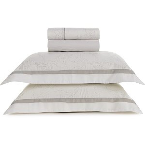 Jogo de Cama Karsten Melania 300 Fios 4 Peças King Branco