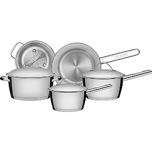 Jogo de Panelas Tramontina Inox Allegra 5 Peças Fundo Triplo