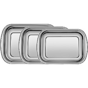 Jogo de Assadeiras Tramontina Cosmos 3 Peças Aço Inox