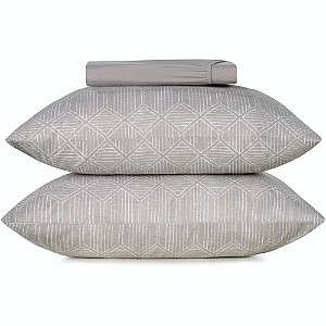 Jogo de Cama Altenburg Reflexo Ta 3 Peças Casal Cinza