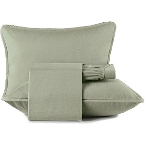 Jogo de Cama Altenburg Bond Malha 4 Peças Casal Verde