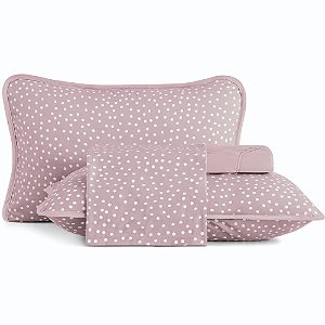 Jogo de Cama Altenburg Bits Malha 4 Peças Casal Rosa