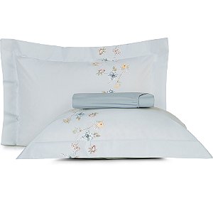 Jogo de Cama Altenburg Peonia 200 Fios 3 Peças Casal Azul