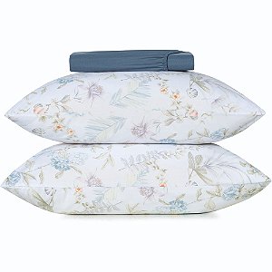 Jogo de Cama Altenburg Campestre Ta 3 Peças Queen Azul