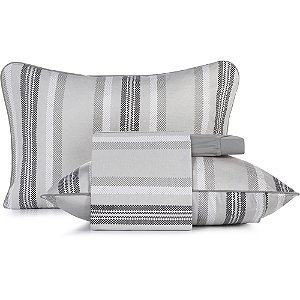 Jogo de Cama Altenburg Miragem Malha 4 Peças Queen Cinza