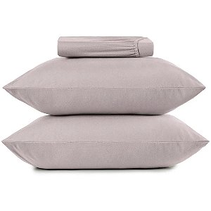 Jogo de Cama Altenburg Natural Malha 3 Peças King Rosa