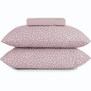 Jogo de Cama Altenburg Bits Malha 3 Peças King Rosa