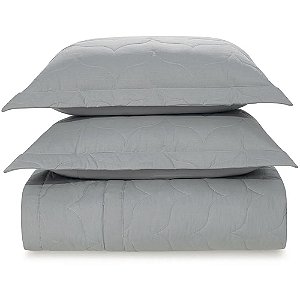 Jogo de Colcha Karsten Tom 200 Fios 3 Peças King Cinza