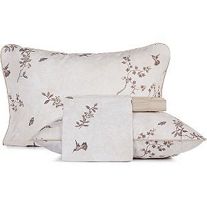 Jogo de Cama Altenburg Paradis Malha 4 Peças Queen Bege