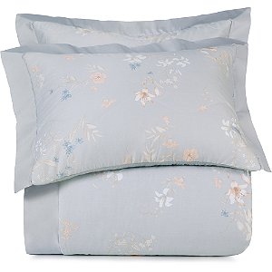 Jogo de Edredom Altenburg Lírio 300 Fios 3 Peças Queen Cinza