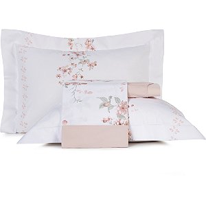 Jogo de Cama Altenburg Liliflora 200 Fios 4 Peças Queen Rosa