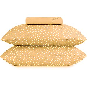 Jogo de Cama Altenburg Bits Malha 3 Peças Casal Amarelo