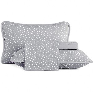 Jogo de Cama Altenburg Bits Malha 4 Peças Casal Cinza