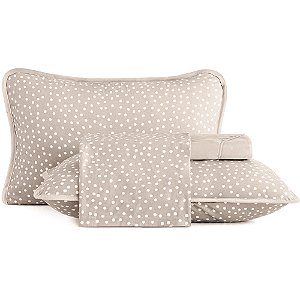 Jogo de Cama Altenburg Bits Malha 4 Peças Casal Bege