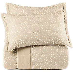 Jogo de Colcha Altenburg Bits Malha 3 Peças Casal Bege