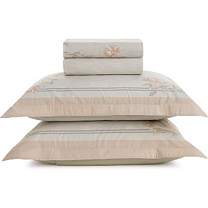 Jogo de Cama Karsten Amber 200 Fios 4 Peças King Off White