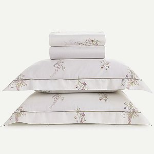 Jogo de Cama Karsten Arabella 300 Fios 4 Peças King Branco