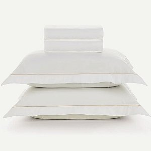Jogo de Cama Karsten Deliz 200 Fios 4 Peças Queen Off White