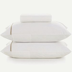 Jogo de Cama Karsten Noah 160 Fios 3 Peças King Branco