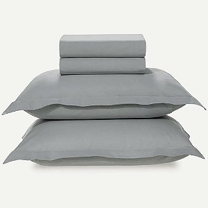 Jogo de Cama Karsten Tom 200 Fios 4 Peças King Cinza
