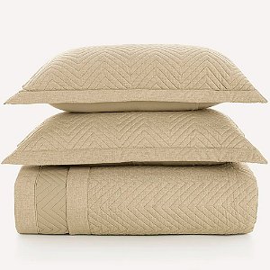 Jogo de Colcha Karsten Arturo Matelasse 3 Peças Queen Bege