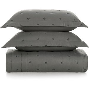 Jogo de Colcha Karsten Juno 200 Fios 3 Peças Casal Cinza
