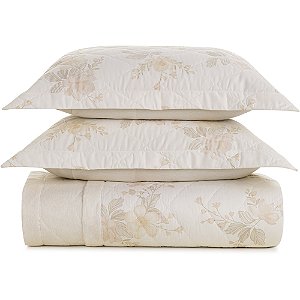 Jogo de Colcha Karsten Mariah 300 Fios 3 Peças Casal Bege