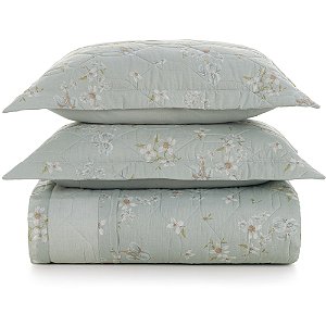 Jogo de Colcha Karsten Adeline 160 Fios 3 Peças Casal Verde