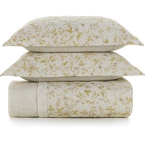 Jogo de Colcha Karsten Eva 200 Fios 3 Peças King Bege