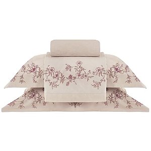 Jogo de Cama Buddemeyer Olga 200 Fios Queen Rosa