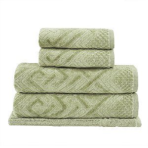 Jogo de Banho Buddemeyer Geo Felpuda Verde