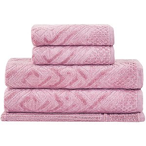 Jogo de Banho Buddemeyer Geo Felpuda Rosa