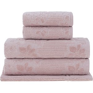 Jogo de Banho Buddemeyer Lollipop Veludo Rosa