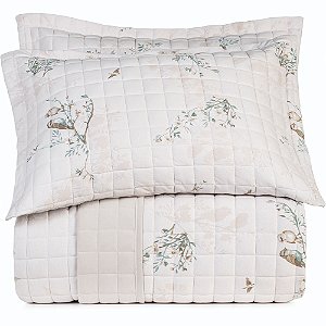 Jogo de Colcha Altenburg Pouso Malha 3 Peças Queen Bege